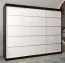 250 cm breiter Schiebetürenschrank mit 3 Türen | 10 Fächer | 2 Kleiderstangen | Farbe: Schwarz Abbildung