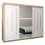 Schiebetürenschrank / Kleiderschrank mit Spiegel Tomlis 06A, Farbe: Eiche Sonoma / Weiß matt - Abmessungen: 200 x 250 x 62 cm (H x B x T)