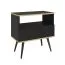 Nachtkommode / Nachtkästchen mit Push-to-open Funktion Horsham 77, Farbe: Schwarz, eine Schublade, ein Ablagefach, Beine: Schwarz, Maße: 59 x 54 x 39 cm