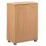 Platzsparender Schuhschrank Apolo 148, Farbe: Buche / Grau, mit vier Fächern - Abmessungen: 90 x 60 x 35 cm (H x B x T)