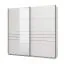 Kleiderschrank | Farbe: Opak Weiß | breit | 1 Spiegeltür | Schiebetürenschrank | Maße: 220 x 61 x 217,5 cm | ABS-Kanten | 2 Kleiderstangen | 2 Fächer