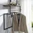 Wandgarderobe, Farbe: Mango / Schwarz, teilmassiv - Abmessungen: 76 x 60 x 26 cm (H x B x T)