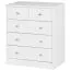 Kommode mit 5 Schubladen, Farbe: Weiß - Abmessungen: 70 x 60 x 35 cm (H x B x T), platzsparend & vielseitig einsetzbar