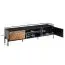 TV-Unterschrank / Lowboard, Farbe: Eiche / Schwarz- Abmessungen: 45 x 163 x 40 cm (H x B x T)