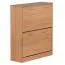 Schuhschrank Apolo 146, Farbe: Buche / Grau, mit zwei Fächern pro Klappe - Abmessungen: 87 x 75 x 24 cm (H x B x T)