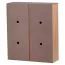 Schuhschrank Apolo 146, Farbe: Buche / Grau, mit zwei Fächern pro Klappe - Abmessungen: 87 x 75 x 24 cm (H x B x T)
