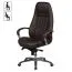 Schreibtischstuhl mit hoher Rückenlehne Apolo 69, Farbe: Braun / Chrom, ergonomisch angeordnete Bedienelemente