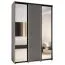 Weißer Kleiderschrank mit Spiegeln Mina, Schwarzer Metallgriff, platzsparend, viel Stauraum, Anti Staubbürsten, 235,2 x 180 x 60 cm, Einlegeböden
