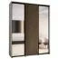 Kleiderschrank mit Spiegeln Mina in Weiß/Eiche, viel Stauraum, auch für Wohnzimmer geeignet, Metallgriffe in Schwarz, 235,2 x 200 x 60 cm, Einlegeböden