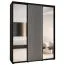 Kleiderschrank Mina mit Spiegeltüren, Weiß/Schwarz gehalten, moderne Optik, viel Stauraum, mit Anti Staubbürsten, 235,2 x 200 x 60 cm, Einlegeböden