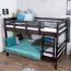 Etagenbett / Stockbett 120 x 200 cm "Easy Premium Line" K24/n, Kopf- und Fußteil gerade, Buche Massivholz Schokobraun lackiert, teilbar