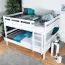 Etagenbett 140 x 190 cm für Erwachsene "Easy Premium Line" K24/n, Kopf- und Fußteil gerade, Buche Massivholz weiß lackiert, teilbar