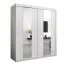 Schiebetürenschrank / Kleiderschrank Polos 04 mit Spiegel, Farbe: Weiß matt - Abmessungen: 200 x 180 x 62 cm (H x B x T)