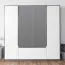 Kleiderschrank / Drehtürenschrank Sousse 01, Farbe: Grau / Weiß - 202 x 200 x 57 cm (H x B x T)
