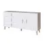 Kommode Kea 01, Farbe: Eiche / Weiß - Abmessungen: 78 x 150 x 42 cm (H x B x T)
