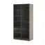 Kleiderschrank mit Glastüren | Schwarz / Kaschmir | 200 x 101 x 51 cm | Bainton 06 | großzügiger Platz | 6 Fächer | 2 Kleiderstangen | Zweifarbig