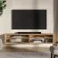 TV-Unterschrank | 2 Kipptüren | 4 Fächer | Farbe: Eiche Mavelie | 180 x 33 x 33 cm | Push-to-open Funktion | Soft-Close Funktion | TV-Board | für Wohnzimmer