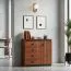 Kommode Mojokerto 02, Farbe: Walnuss / Schwarz - Abmessungen: 85 x 90 x 39 cm (H x B x T)