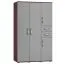 Schrank Tabubil 33, Farbe: Wenge / Grau - Abmessungen: 200 x 120 x 60 cm (H x B x T)