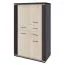 Schrank Aitape 01, Farbe: Sonoma Eiche dunkel / Sonoma Eiche hell - Abmessungen: 145 x 92 x 40 cm (H x B x T)