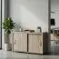 Rollcontainer / Rollschrank Cianjur 06, Farbe: Eiche / Weiß - Abmessungen: 72 x 120 x 45 cm (H x B x T)
