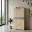 Schrank Ciomas 08, Farbe: Sonoma Eiche / Grau - Abmessungen: 145 x 74 x 40 cm (H x B x T)