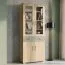 Vitrine Ciomas 27, Farbe: Sonoma Eiche / Grau - Abmessungen: 190 x 76 x 40 cm (H x B x T)