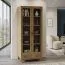 Vitrine Alotau 10, Farbe: Eiche - Abmessungen: 200 x 80 x 40 cm (H x B x T)
