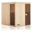 Elementsauna Kawir 68 mm mit 1 Sichtfenster und Dachkranz - Außenmaße (B x T x H): 244 x 244 x 199 cm