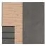 Schiebetürenschrank / Kleiderschrank Pibor 23, Farbe: Eiche / Dunkelgrau - Abmessungen: 201 x 200 x 61 cm (H x B x T)