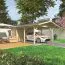Einzelcarport mit Geräteraum MA 55 | Fichten- und Kiefernholz | Grundfläche 23,48 m² | Carport mit Abstellraum | Satteldach | Einzeltür