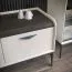 Wohnzimmer - Set B Manono | 4-teilig | Farbe: Creme | LED-Beleuchtung | Soft Close System | Metallbeine