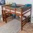 Hochbett 140 x 200 cm "Easy Premium Line" K23/n, Buche Massivholz Dunkelbraun lackiert, teilbar