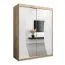 Schiebetürenschrank / Kleiderschrank Combin 03 mit Spiegel, Farbe: Eiche Sonoma / Weiß matt - Abmessungen: 200 x 150 x 62 cm (H x B x T)