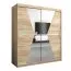 Schiebetürenschrank / Kleiderschrank Naranco 04 mit Spiegel, Farbe: Eiche Sonoma - Abmessungen: 200 x 180 x 62 cm ( H x B x T )