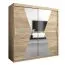 Schiebetürenschrank / Kleiderschrank Naranco 05 mit Spiegel, Farbe: Eiche Sonoma - Abmessungen: 200 x 200 x 62 cm ( H x B x T )