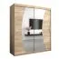 Schiebetürenschrank / Kleiderschrank Combin 04 mit Spiegel, Farbe: Eiche Sonoma - Abmessungen: 200 x 180 x 62 cm (H x B x T)