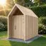 Gartenhaus | 1 Raumhohes Fenster | Außenmaße: 162,4 x 285,7 cm | Natur | Grundfläche: 4,50 m² | Skandinavischer Style | Malmö 32 | Satteldach | Fichtenholz