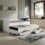 ausziehbares Kinderbett / Jugendbett | Weiß | Liegefläche: 90 x 200 cm | 2 Schubladen | 203,2 x 94,2 x 82,5 cm | grifflose Front | Heraklion 01