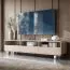TV-Unterschrank Denali 02 | Farbe: Kaschmir | Maße: 180 x 39 x 44 | 3 Kabeldurchführungen | 3 Fächer | 3 Schubladen | ABS-Schutzkanten | Push-to-open