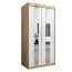 100 cm breiter Kleiderschrank mit 2 Türen | 5 Fächer | Farbe: Sonoma Eiche / Weiß Abbildung