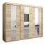 250 cm breiter Kleiderschrank mit 3 Türen | 10 Fächer | Farbe: Sonoma Eiche Abbildung