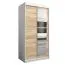 100 cm breiter Kleiderschrank mit 5 Fächern und 2 Türen | Farbe: Sonoma Eiche / Weiß Abbildung