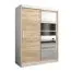 150 cm breiter Kleiderschrank mit 5 Fächern und 2 Türen | Farbe: Sonoma Eiche / Weiß Abbildung