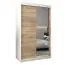 120 cm breiter Kleiderschrank mit 5 Fächern und 2 Türen | Farbe: Sonoma Eiche / Weiß Abbildung