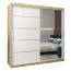 200 cm breiter Kleiderschrank mit 10 Fächern und 2 Türen | Farbe: Sonoma Eiche / Weiß Abbildung