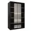 120 cm breiter Kleiderschrank mit 2 Türen | 5 Fächer | Farbe: Schwarz Abbildung