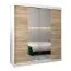180 cm breiter Kleiderschrank mit 2 Türen | 10 Fächer | Farbe: Sonoma Eiche / Weiß Abbildung