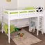 Hochbett 120 x 200 cm | Massivholz: Buche | Weiß Lackiert | umbaubar in Einzelbett | Premium-Qualität | inkl. Rollrost Abbildung