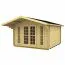 Holz-Gartenhaus 5,05 x 4,26 Meter (inkl. Dach) | 2 Fenster | 40 mm Blockbohlen |natur unbehandelt | Satteldach | inkl. Fußboden | aus nordischer Fichte Abbildung